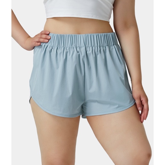 Waisted Dolphin Hem Casual Shorts 